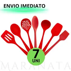 Jogo de Cozinha 7 Colheres de Silicone Antiaderente Profissional não risca panelas