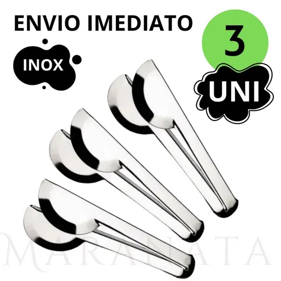 Kit 3 Pegadores Universal Para Comidas de Massa Macarrão E Saladas Utensílio Em Aço Inox Original Utensílio De Cozinha Para Jantar Almoço Multiuso