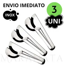 Kit 3 Pegadores Universal Para Comidas de Massa Macarrão E Saladas Utensílio Em Aço Inox Original Utensílio De Cozinha Para Jantar Almoço Multiuso