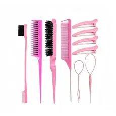 Pente De 10 Peças Com Ferramenta De Trança E Clipe De Bico De Pato Estilo/Escova De Cabelo/Conjunto de kits