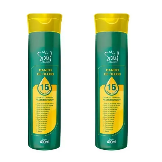 Kit com 2 Creme De Pentear Banho De Óleos 400ml - Soul