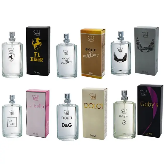 Kit com 05 Deo Colônia 50 ml para revenda - Soul Cosméticos