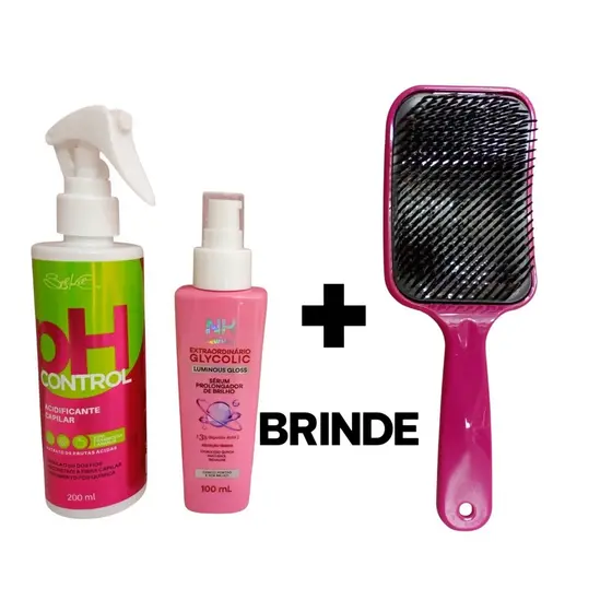 Kit 2 itens - pH Control 200ml + Sérum Glycolic 100ml BELKIT | Acidificante Capilar + Sérum + BRINDE