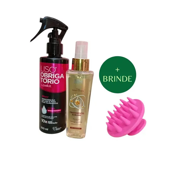 Óleo extraordinário New Hair 100ml + Spray Finalizador Liso Obrigatório 200ml | Proteção térmica + BRINDE