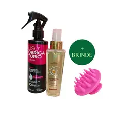 Óleo extraordinário New Hair 100ml + Spray Finalizador Liso Obrigatório 200ml | Proteção térmica + BRINDE