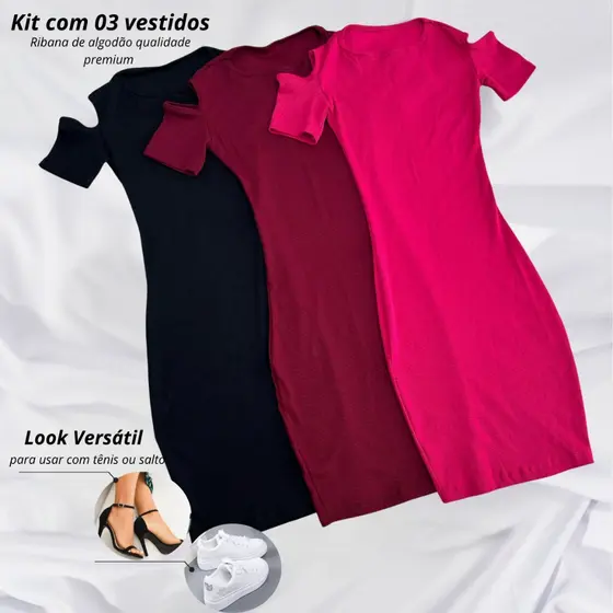Vestido Feminino Muscle Tee 100% Algodão Premium Manga Curta Super Confortável