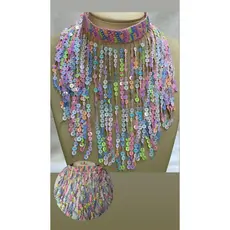 Colar Choker Carnaval Paetê Gargantilha Fantasia