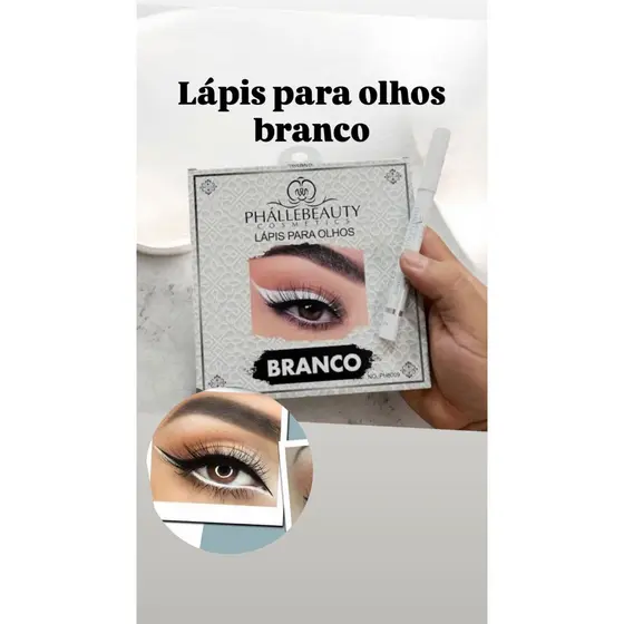 LÁPIS PARA OLHOS BRANCO PHALLEBEAUTY PH8009