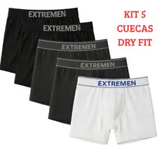 Kit 5 Cuecas Boxer Adulto DRY FIT Microfibra Premium