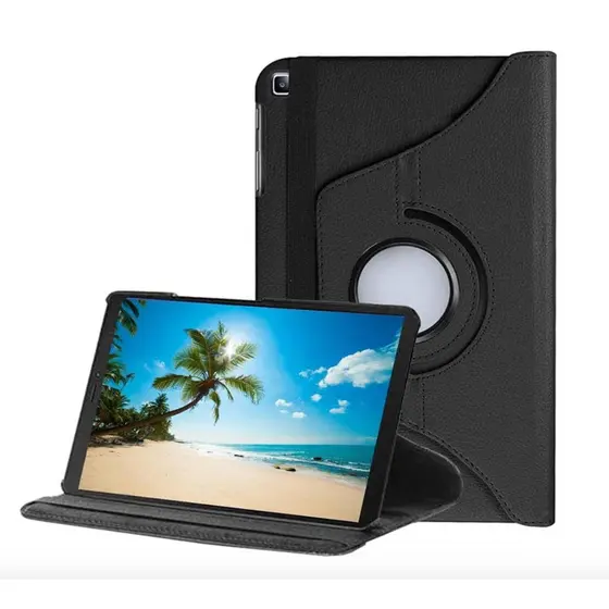 Capa Tablet Samsung A7 Lite 8.7 Polegadas T220 T225 Giratória Preta