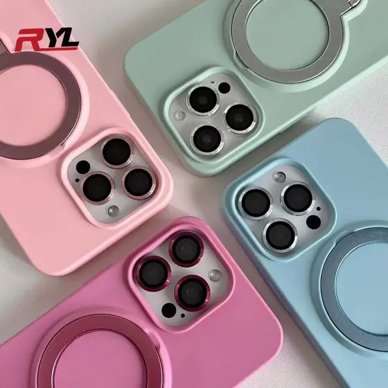 Capihna/Case Luxo em Silicone c/ Suporte Compatível com MagSafe para iPhone 11/12/13/14/15/16PRO MAX