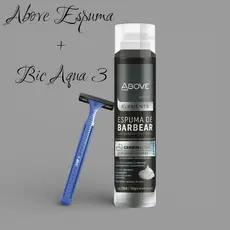 Kit Espuma de Barbear Above Carbon + Aparador de Barba Bic Aqua 3