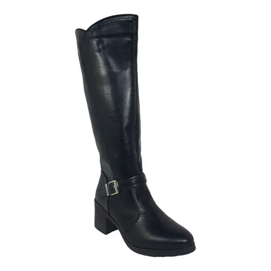 Bota Feminina Cano Longo Mooncity 73205 Salto Médio Confortável