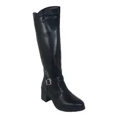 Bota Feminina Cano Longo Mooncity 73205 Salto Médio Confortável