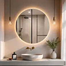 Espelho Redondo Para Banheiro Quarto Sala de Parede Decorativo Autocolante - Entrega Imediata