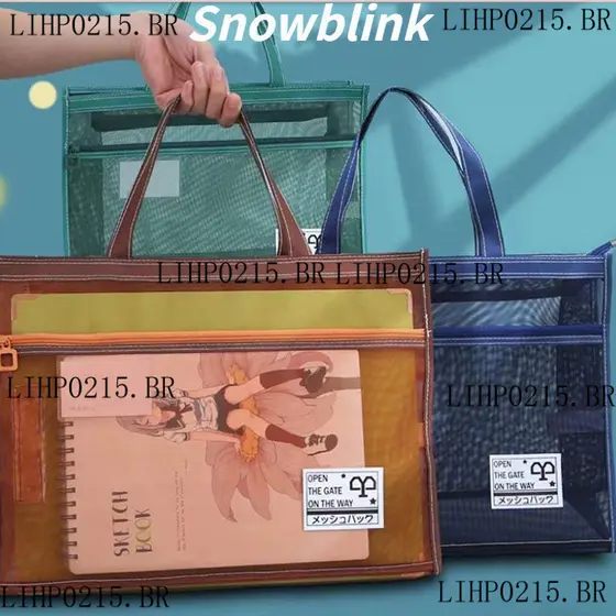 Bolsa de Transporte Grande A3 para Arquivos 8k Transparente Grau Portátil Zíper Tutorial Malha Armazenamento para Estuda