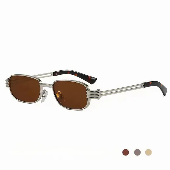 Novo estilo pequeno quadro quadrado Punk Metal moda óculos de sol masculino pequeno livro vermelho mesmo estilo europeu