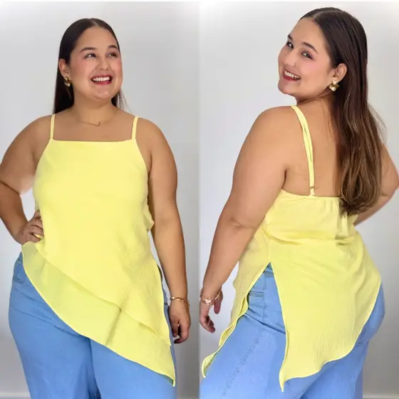 Blusa Plus Size Feminina Duna Regata Assimétrica G1 G2 G3 Promoção