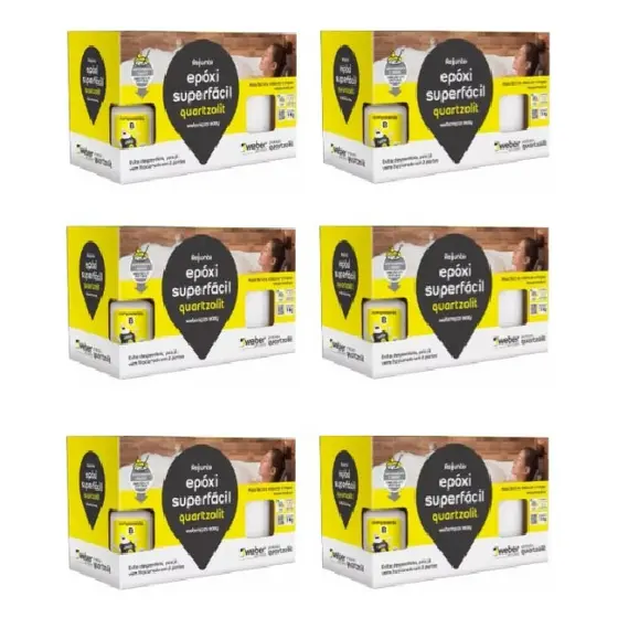 KIT 6 Rejunte Epóxi Super Fácil 1 Kg Impermeável Quartzolit