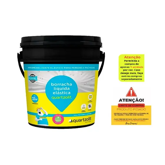 Borracha Liquida Elástica - Fachada e Laje Uso Geral 18KG Branco - QUARTZOLIT