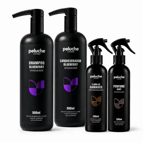 Shampoo Branqueador Condicionador Desembaraçador Perfume Baby Peluche | Kit Banho Pet para Cães