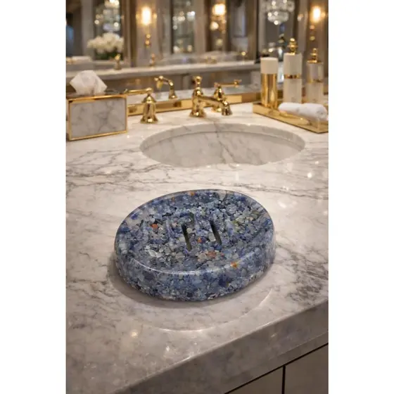 saboneteira de pedra natural quartzo banheiro lavabo luxo