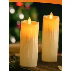 Kit 2x Vela Led Com Movimento Chama Eletrônica Com Pilha Lampada Decorativa Natal Eventos  Nano Shop
