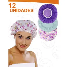 Kit 12 Toucas Para Banho Com Elástico Impermeável Tintura Hidratação Várias Estampas  Nano Shop