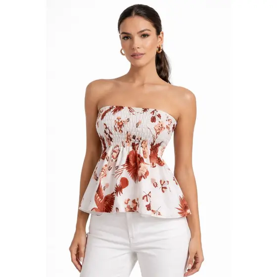 Cropped Feminino Tomara que Caia com Babadinho  Delicada