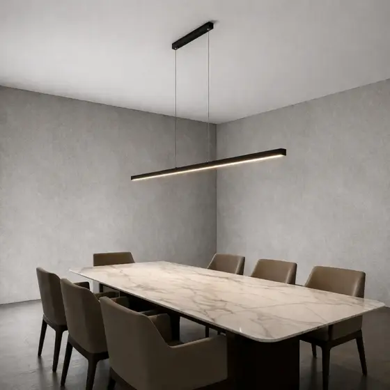 Luminaria Pendente Teto Retangular Led Integrado 20w 80cm