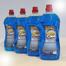 Kit 4 Lava Roupas Sabão Liquido Azul Minha Casa - 8L