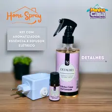 Aromatizador Kit Completo: Spray + Essência + Difusor Elétrico – Escolha o Aroma