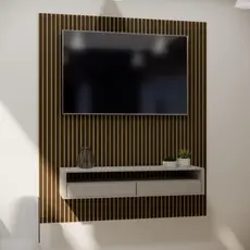 Kit 50 Ripados MDF 45x11cm Painel Decorativo Parede Sala Quarto Escritório Revestimento