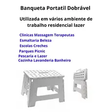 Banco Dobravel Portatil Multiuso Suporta até 150KG plastico resistente.excelente  ver comentarios