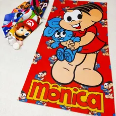 Toalha de Banho e Praia Personalizada Temática MÔNICA Infantil Gigante