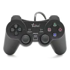 Controle Joystick Feir Fr-201 Com Fio para Play 2 Ps2 Preto
