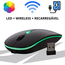 Mouse Sem Fio Croma Rgb Preto 1600 Dpi Maxprint