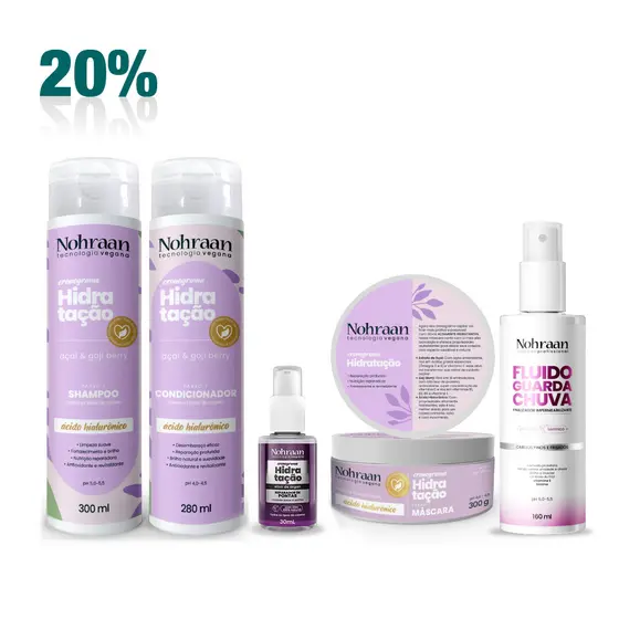 Kit Completo Nohraan Hidratação Profunda -  Máxima hidratação, definição e antifrizz
