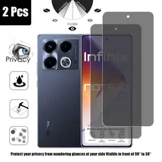 película infinix Note 40 5G 1-2 Peças Protetor De Tela De Privacidade De Vidro Temperado Anti-Espião Para 50 Pro 4G