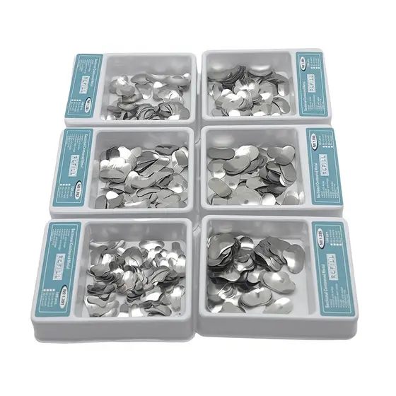 100 Unidades/Caixa Kit De Banda De Matriz Com Contornos Seccionais Materiais De Anéis De Metal