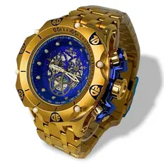 Relógio Dourado Esqueleto Pesado Hybrid