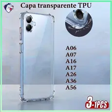 Capa Transparente Capinha Anti Shock Impacto TPU Case Para Samsung A06 A07 A16 A17 A26 A36 A56