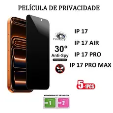 Película De Privacidade 3D Vidro Temperado Anti-Spy Compatível iphone 17 17 PRO 17 PROMAX 17 AIR