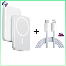 Kit 2 em 1 Power Bank Portátil Pack MagSafe + Cabo de iphone Rápido 20W USB-C para Lightning 1m
