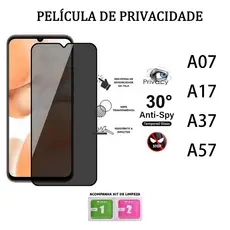Película De Privacidade 3D Vidro Temperado Anti-Spy Compatível Samsung A07 A17 A37 A57