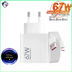 Carregador Turbo 67W Tipo-C Alta Potência Carregamento Super Rápido Segur Compatível Android