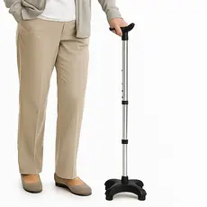 Bengala Bastão Idoso Ortopédico 4 Apoios Regulável - Alumínio Premium - Até 120kg - Take Care