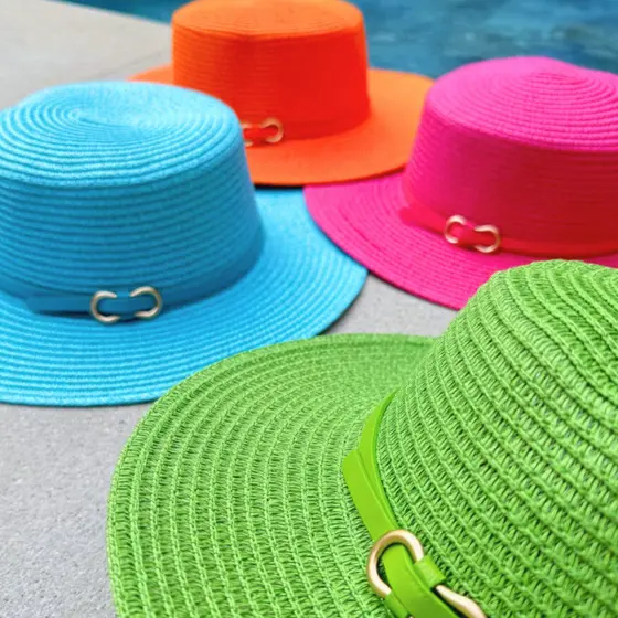 CHAPÉU PARIS PRAIA FITA COURO LUXO MALEÁVEL FEMININO DOBRÁVEL VIAGEM PRAIA COLORIDO