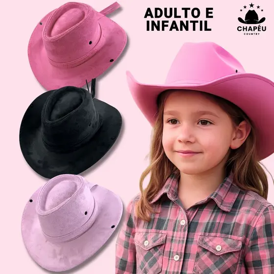 Chapéu Infantil Adulto Country Festa Junina Boiadeira Cowboy Apresentação Escola