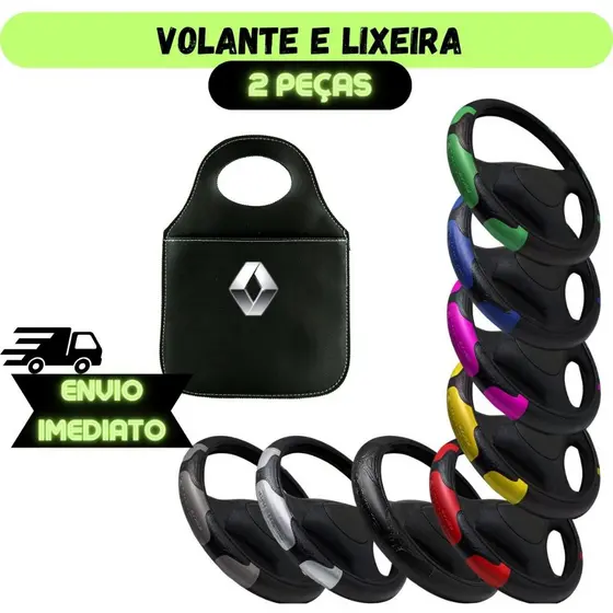 Capa de Volante Colorida Proteção + Lixeira Personalizada Carro Organizado
